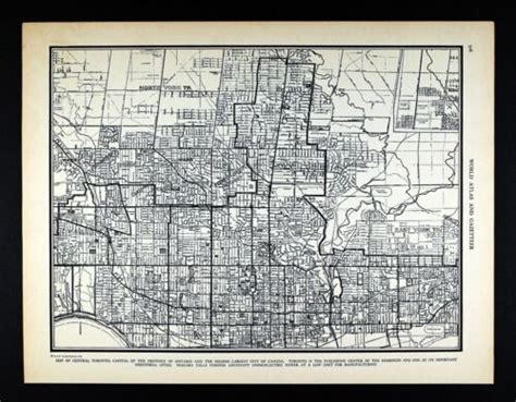 1937 Map Toronto Ontario Canada City Plan Riverside Queen S Park Yonge