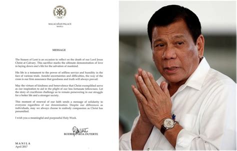 Look Dutertes Message To Filipinos For Holy Week