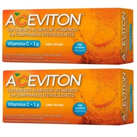 Kit 2 Unidades Vitamina C Efervescentes Aceviton Cimed 1g 10 Cpr