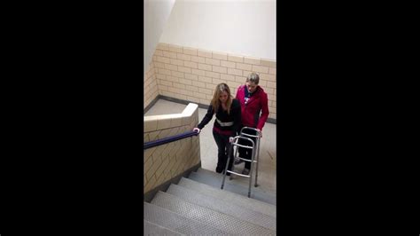 Ascending Stairs With Standard Walker Youtube