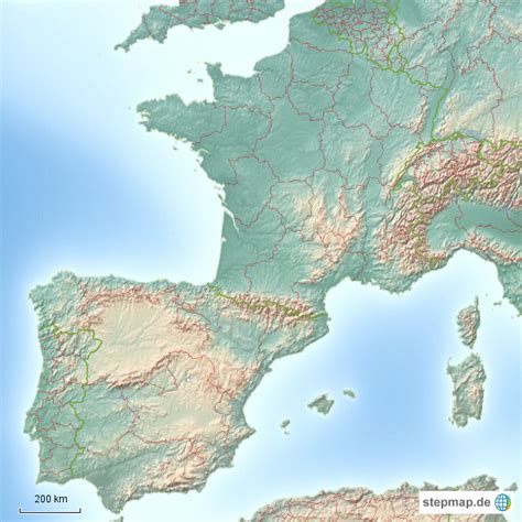 Stepmap Portugal Frankreich Landkarte F R Europa