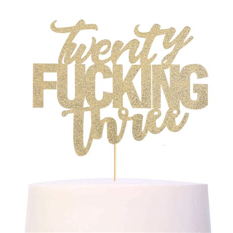 Buy Gold Glitter Twenty Three Birthday Cake Topper 23rd Birthday