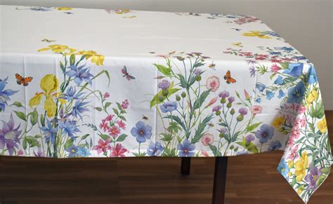 Summer Tablecloths Rectangular Floral Table Cloth Elegant Tabletop