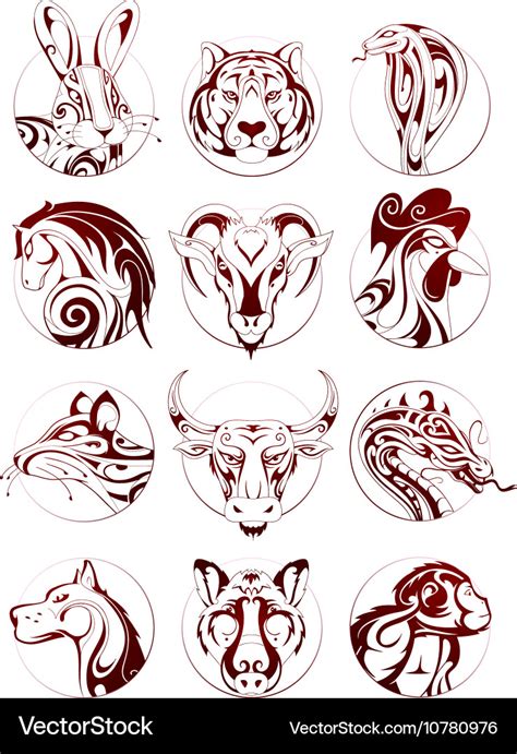 12 Sketches For Chinese Zodiac Chinese Zodiac Tattoo, Chinese Zodiac ...