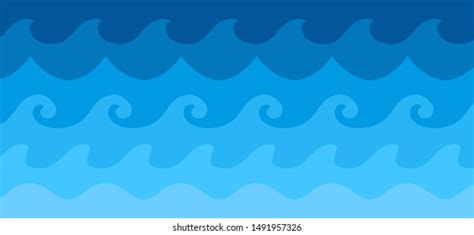 Sea Ocean Water Waves Vector Horizontal Stock Vector Royalty Free