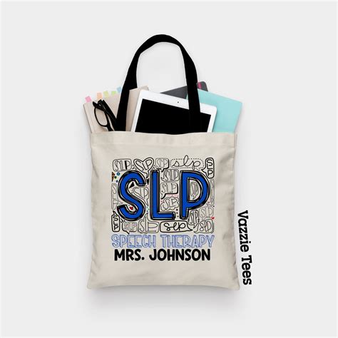 Slp Tote Bag Speech Language Pathologist Tote Bag Personalized Totes