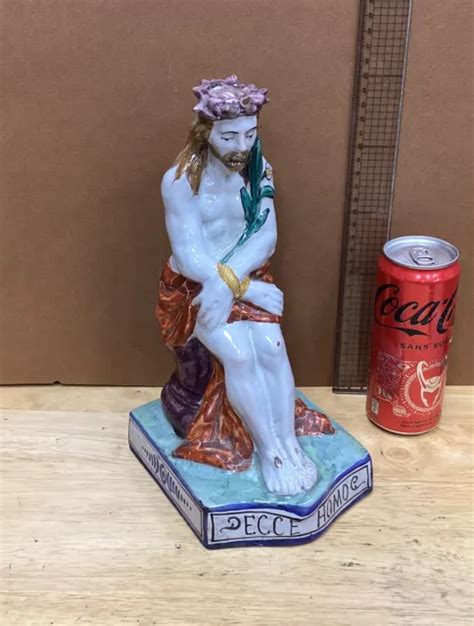 RELIQUAIRE STATUETTE ANCIENNE En Porcelaine De Jésus CHRIST EUR 245 00