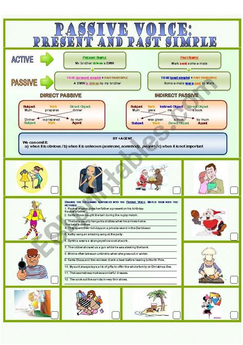 Passive Voice Present And Past Simple Esl Worksheet By Paulaesl