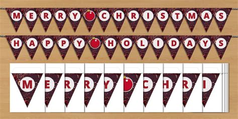 Christmas Bunting Baubles Professor Feito Twinkl