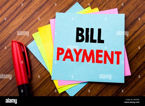 Handwriting Announcement Text Bill Payment Concept For Billing Pay Costs Written On Sticky