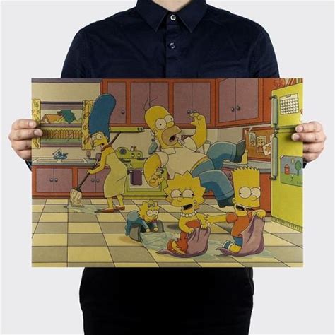 Affiche De Mur En Papier Kraft Cartoon The Simpsons Collection