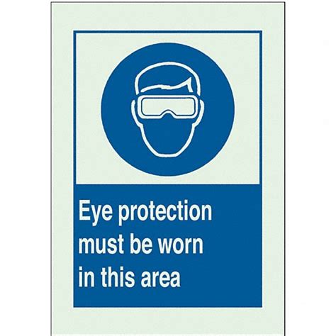 Brady Caution Sign Eye Protection Must Be Worn In This Area Header No Header Rectangle