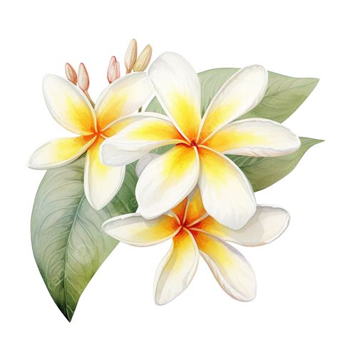 Estilo Acuarela De Flor De Frangipani Png Blanco Flor Acuarela Png Imagen Para Descarga