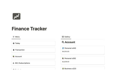 Finance Tracker Notion Template