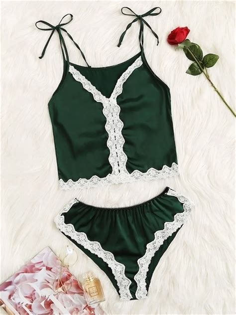 Women Sexy Sleepwear High Stretch Satin Soft Intimates Lace Lingerie