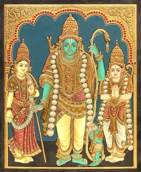 Shri Ramar Sitadevi Lakshmanan Hanuman Tanjore Painting Artofit