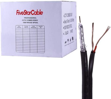 Five Star Cable Rg Ft Siamese Combo Coaxial Rg U And Awg