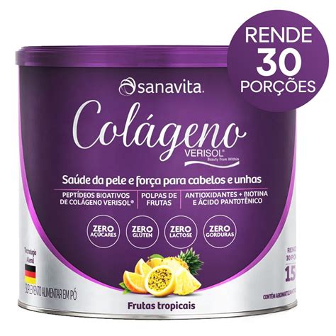 Colágeno Verisol Sanavita Sabor Frutas Tropicais 150g Submarino