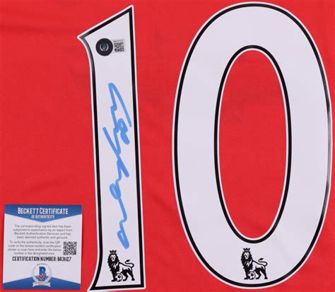 Wayne Rooney Signed Jersey Beckett Coa Pristine Auction