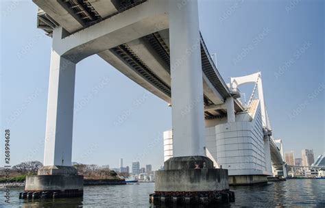 Rainbow Bridge Is A Bridge On Tokyo Bay Between Shibaura Pier And The