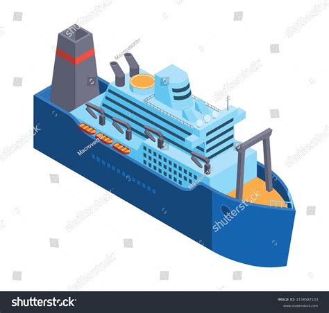 Isometric Water Transport Composition Isolated Image Stock Vector