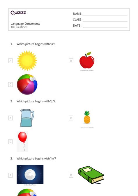 Consonants Worksheets For St Class On Quizizz Free Printable