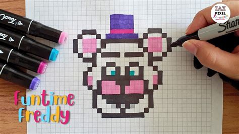 Como Dibujar A FUNTIME FREDDY De FNAF En PIXEL ART Tutorial Paso A