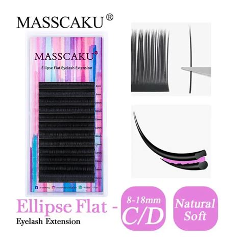 MASSCAKU Super Soft Ellipse Shape Lashes 0 15 0 20 Thickness Natural