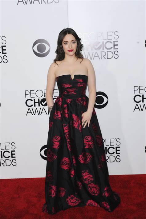 Kat Dennings Braless Wearing Hot Floral Tube Dress At 2014 People S Choice Award Porn Pictures