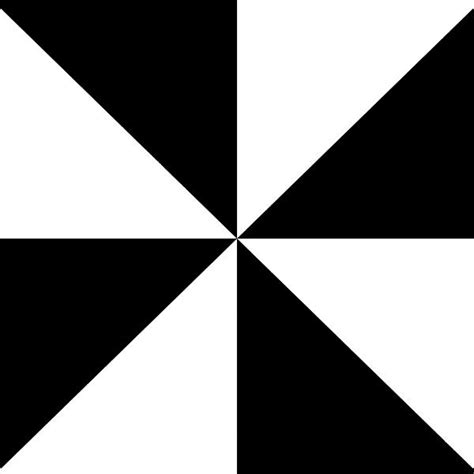 A Black And White Square With Four Diagonals In The Middle As Well As