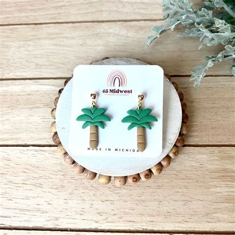 Palm Stud Earrings Etsy