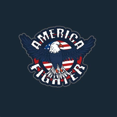 Premium Vector | American bald eagle with usa flag logo emblem badge ...