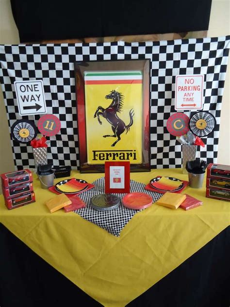 Ferrari Birthday Party Ideas Photo 1 Of 15 Ferrari Party Race Car