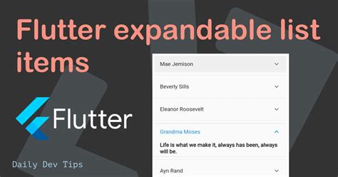 Flutter Expandable List Items