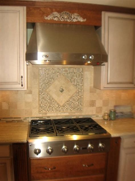 Ambrosia White Granite Tile Backsplash With Glass Accents