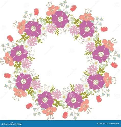 Cute Floral Frame Stock Vector Illustration Of Floral 56071178