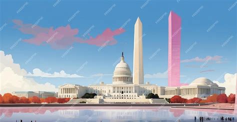 A Representation Of Washington Dcs Skyline Premium Ai Generated Image