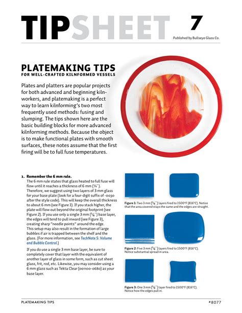 Bullseye Glass Tipsheet Article Platemaking Tips