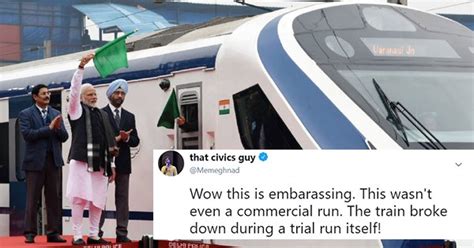 Indias Fastest Train Vande Bharat Express Breaks Down A Day After