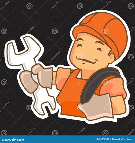 Cartoon Handyman Logo Vector Illustration | CartoonDealer.com #18208594