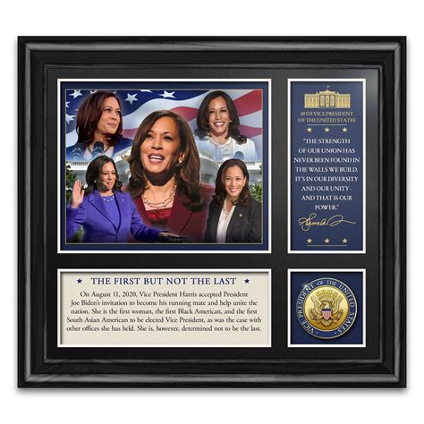 Vice President Kamala Harris Commemorative Framed Wall Decor Featuring