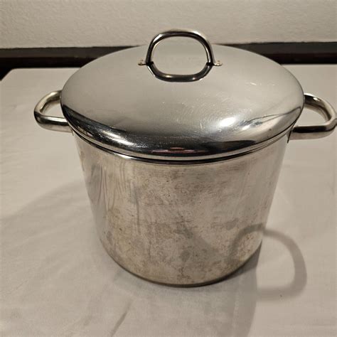 Revere Ware 8 Qt Stock Pot Copper Bottom W Lid Stainless 1801 Clinton Il Ebay