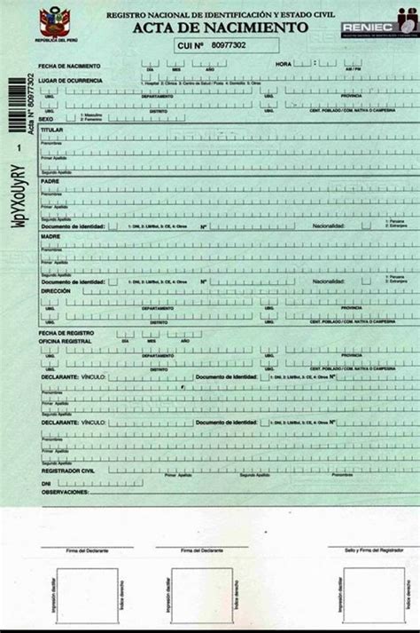 Registro Nacional De Identificación Y Estado Civil Reniec Estado