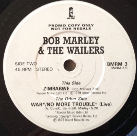 Bob Marley The Wailers War No More Trouble Live Vinyl Discogs