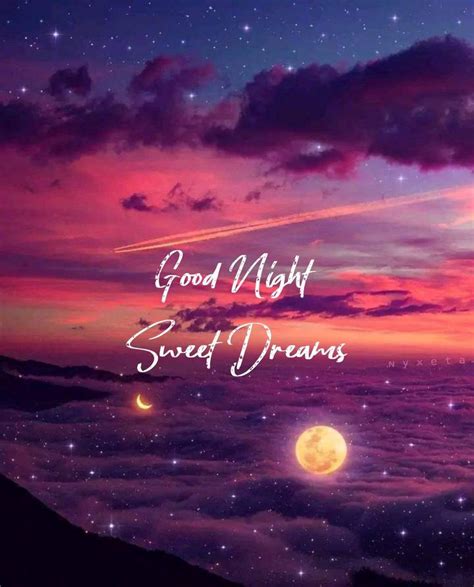 A Night Sky With The Words Good Night Sweet Dreams