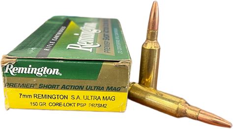 7mm Short Action Ultra Magnum Saum Remington 150 Grain Core Lokt Pointed Soft Point Centerfire