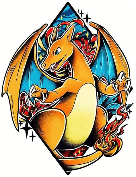 By Jazmin Castillo Charizard Art Pokemon Tattoo Pokemon Charizard