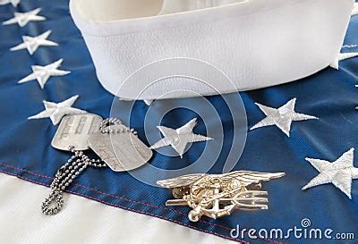 Navy SEAL Trident On Flag Stock Photos - Image: 18247663