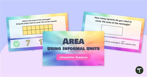 Measuring Area Using Informal Units Interactive Activity Teach Starter