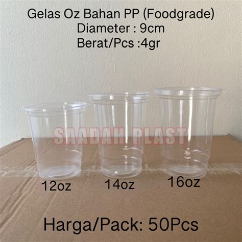 Jual Isi Gelas Oz Plastik Oz Oz Oz Cup Bening Pp Pop Ice